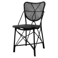 Sedia in rattan nera