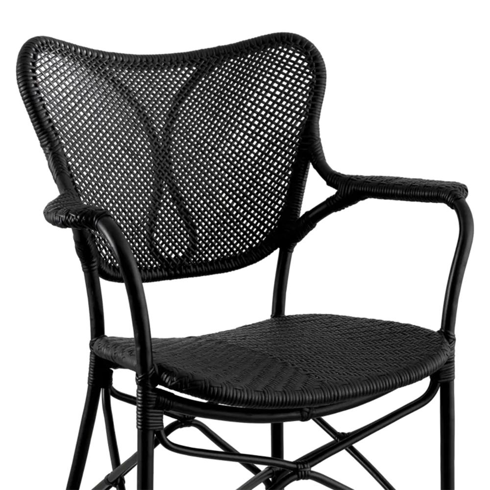 Rattan Black With Arms Chair In New Condition For Sale In Paris, FR