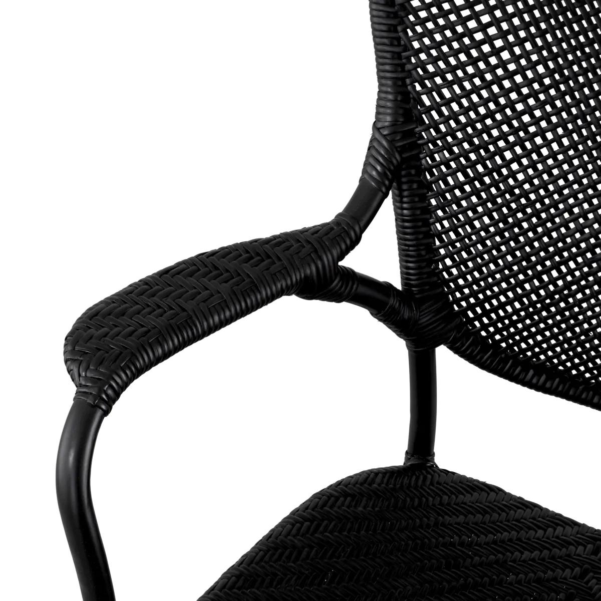Rattan Black With Arms Chair For Sale 1