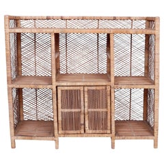 Rattan Bookcase Cabinet