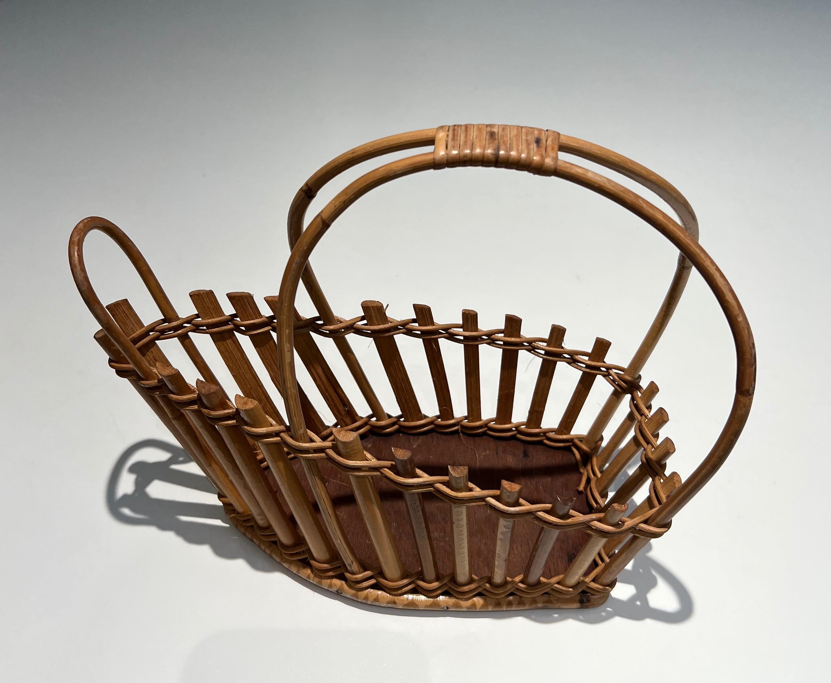 Rattan Bottle Holder. French. Circa 1970 For Sale 5