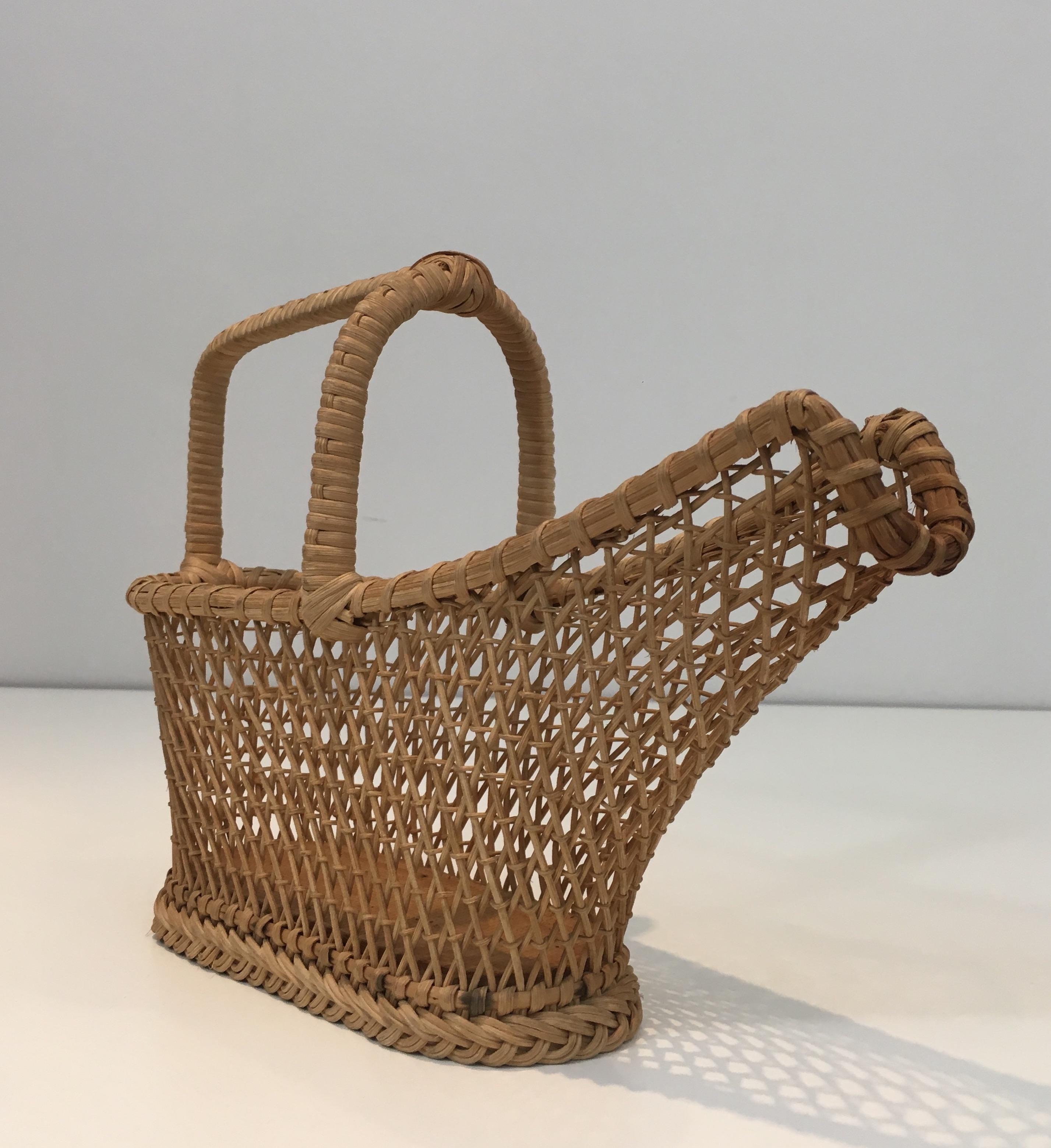 Rattan-Flaschenhalter, Französisch, um 1970 im Angebot 5