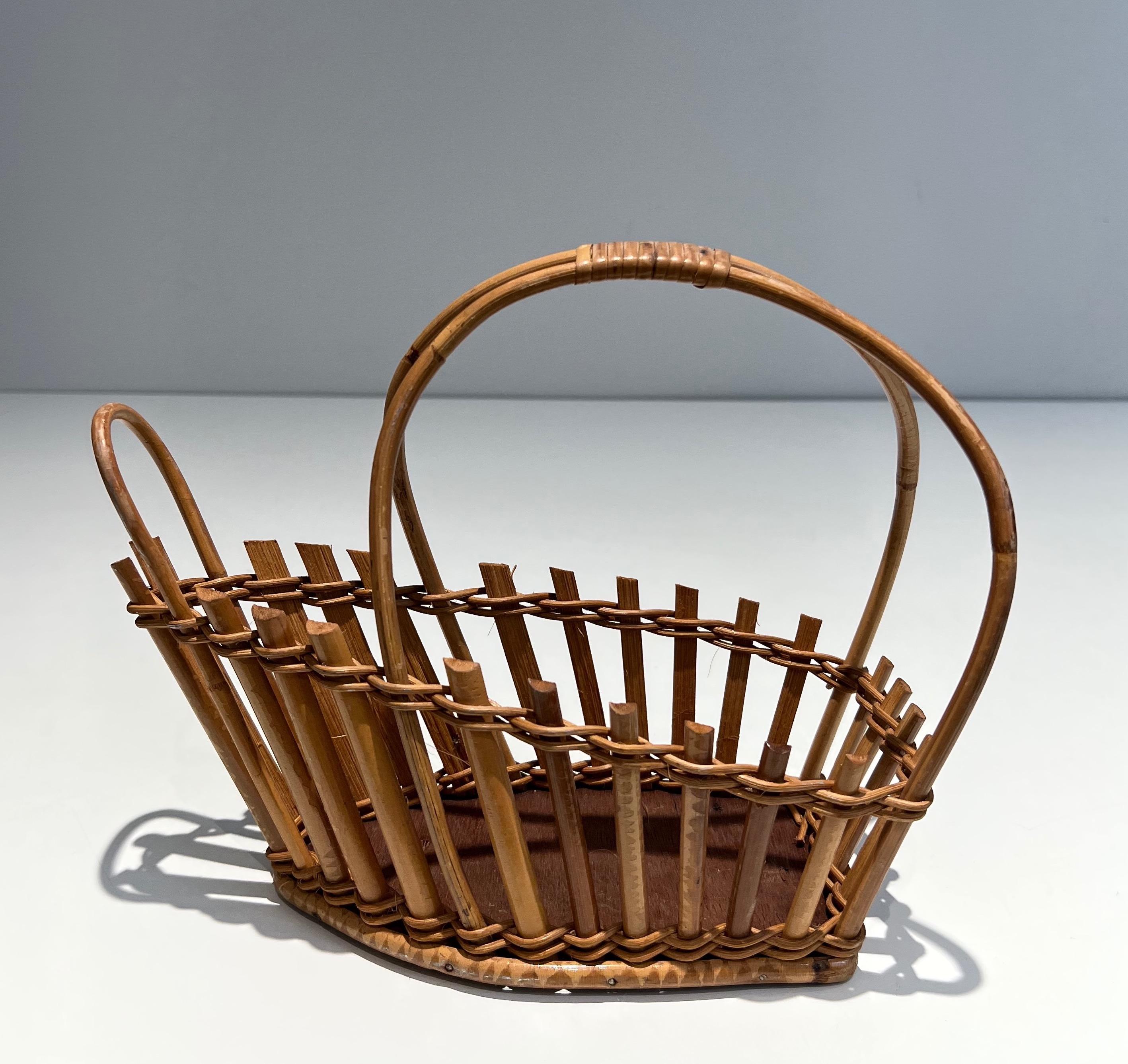 Rattan Bottle Holder. French. Circa 1970 For Sale 6