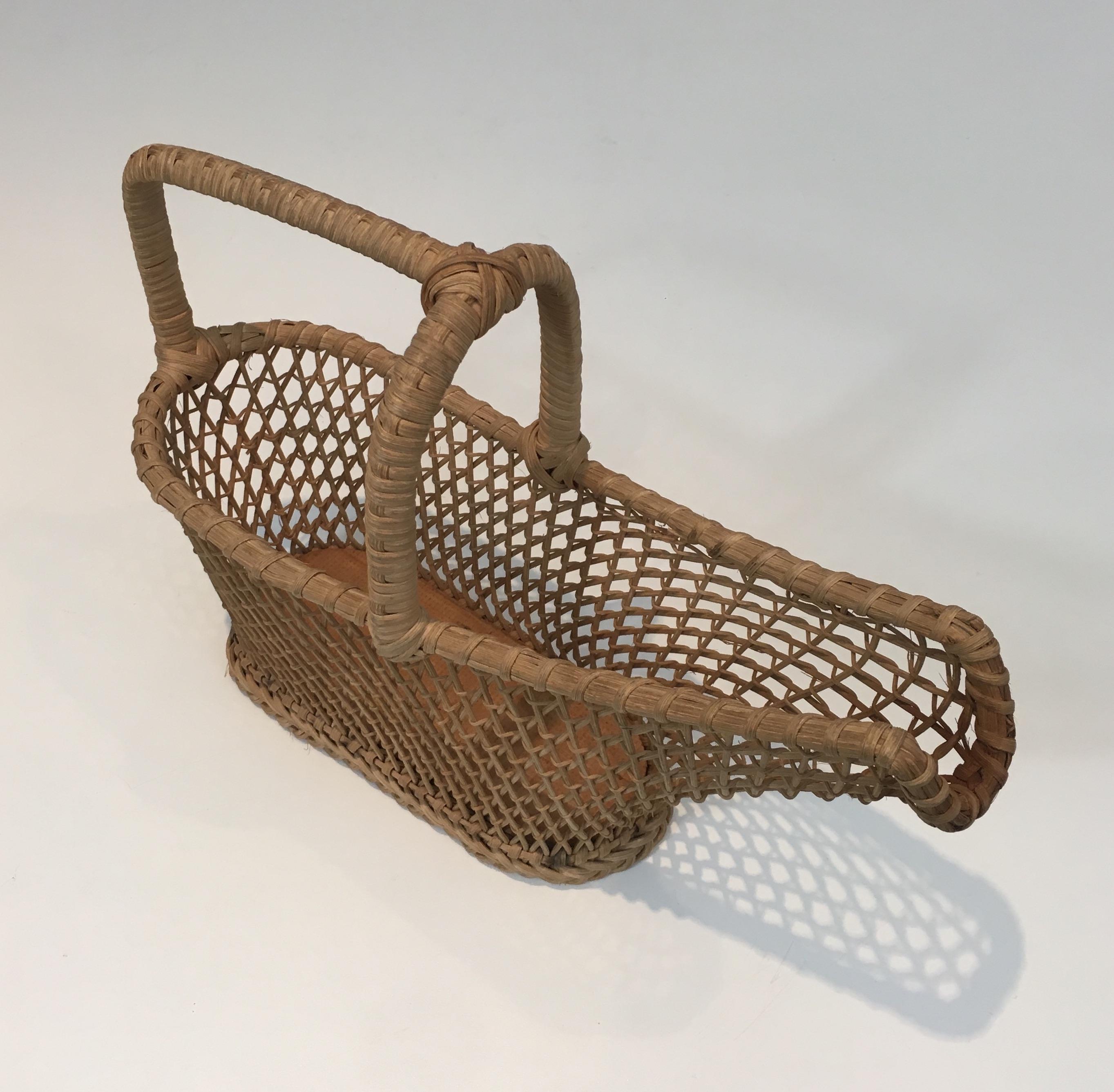Rattan-Flaschenhalter, Französisch, um 1970 im Angebot 6