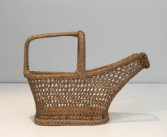 Rattan Bottle Holder, French, Circa 1970