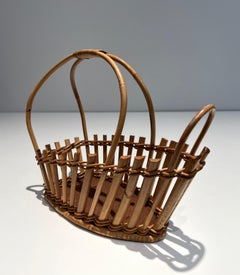 Rattan Bottle Holder. French. Circa 1970