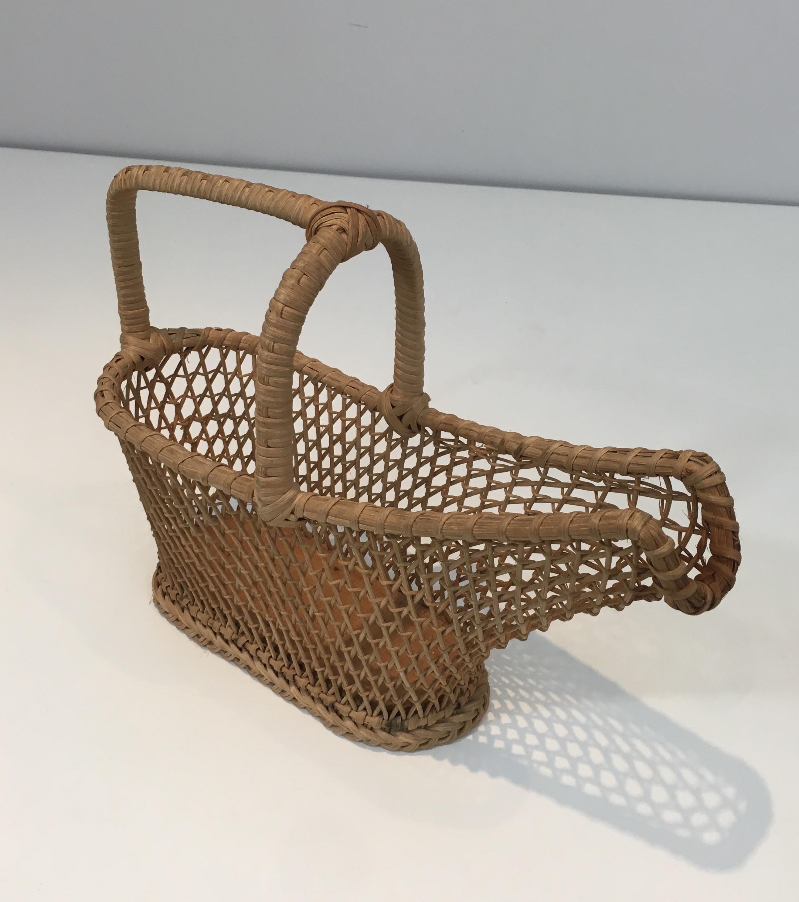 Rattan-Flaschenhalter, Französisch, um 1970 (Ende des 20. Jahrhunderts) im Angebot