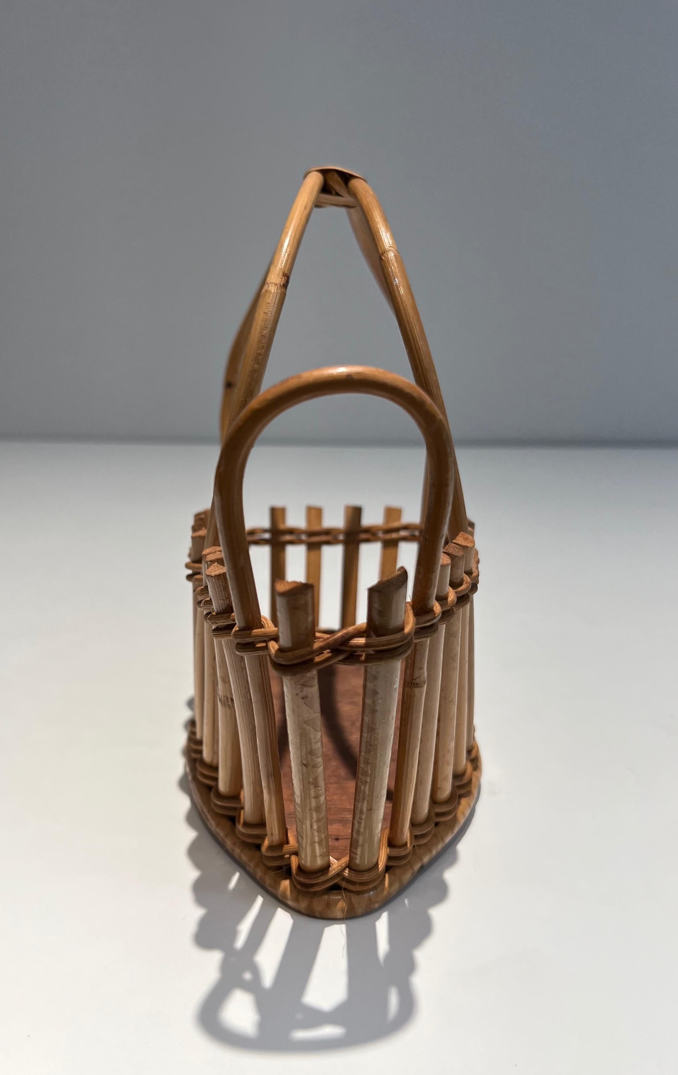Rattan Bottle Holder. French. Circa 1970 For Sale 1