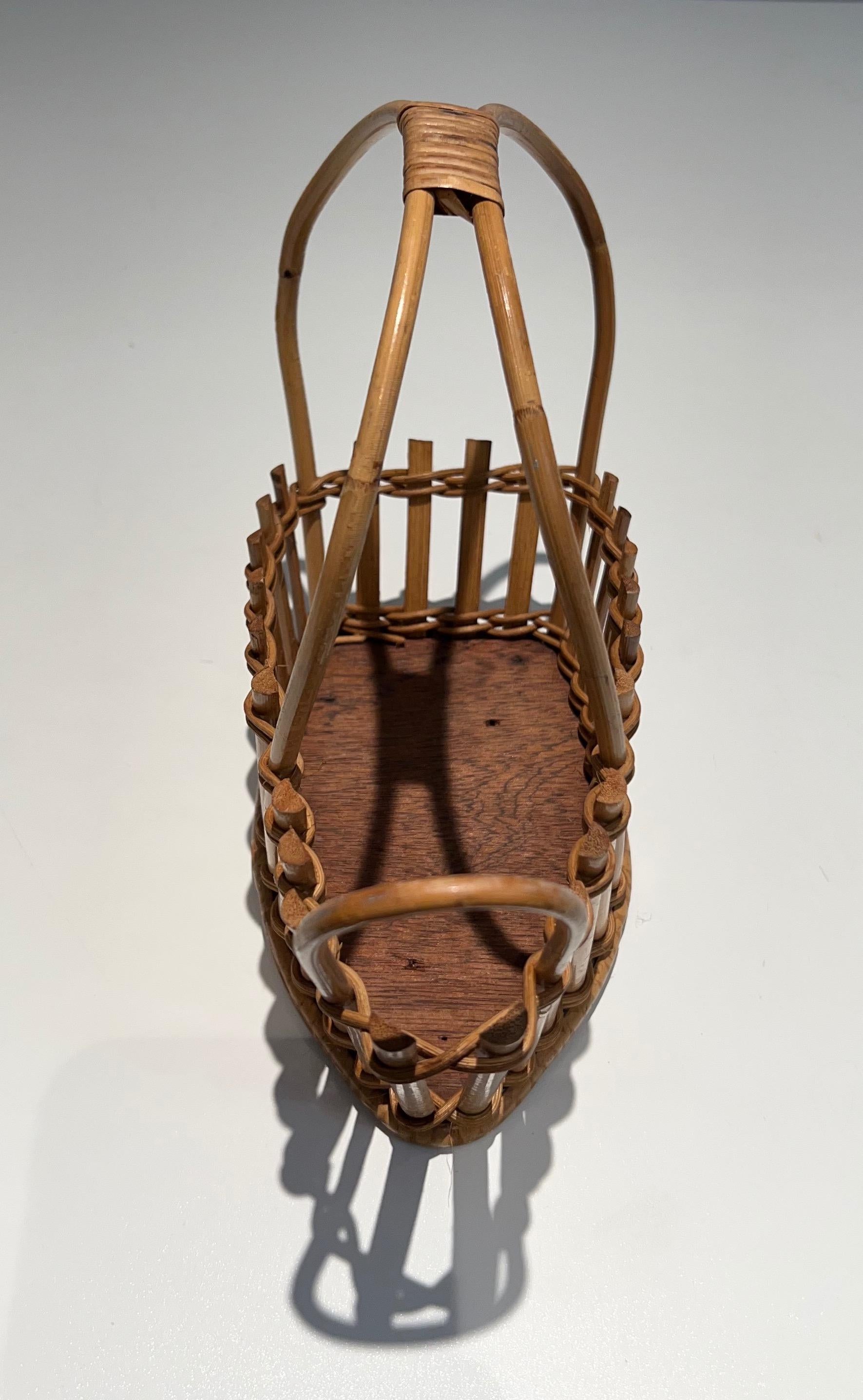 Rattan Bottle Holder. French. Circa 1970 For Sale 2