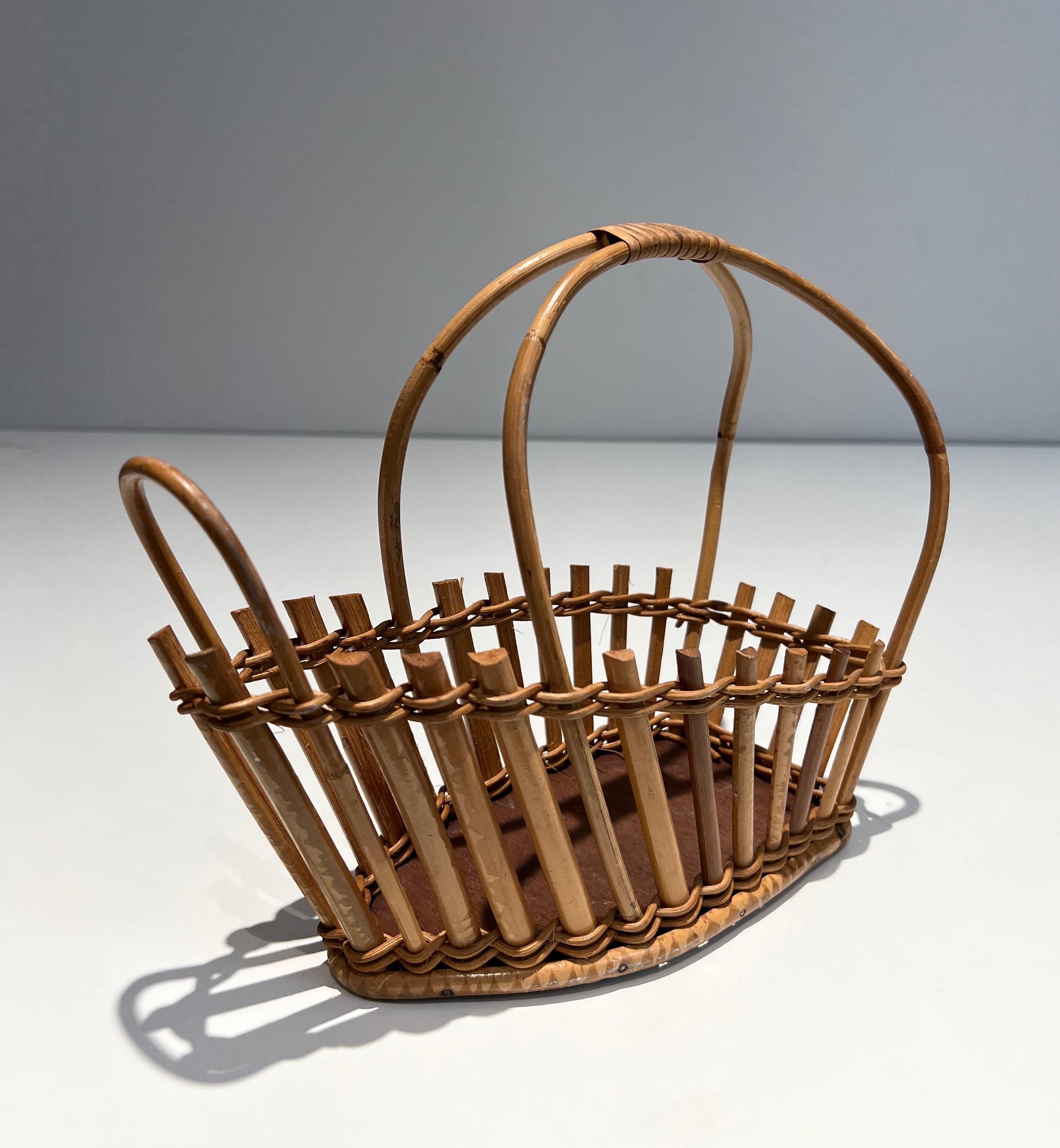 Rattan Bottle Holder. French. Circa 1970 For Sale 3