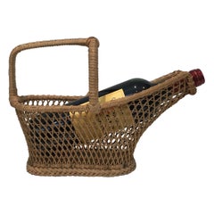 Rattan-Flaschenhalter, Französisch, um 1970