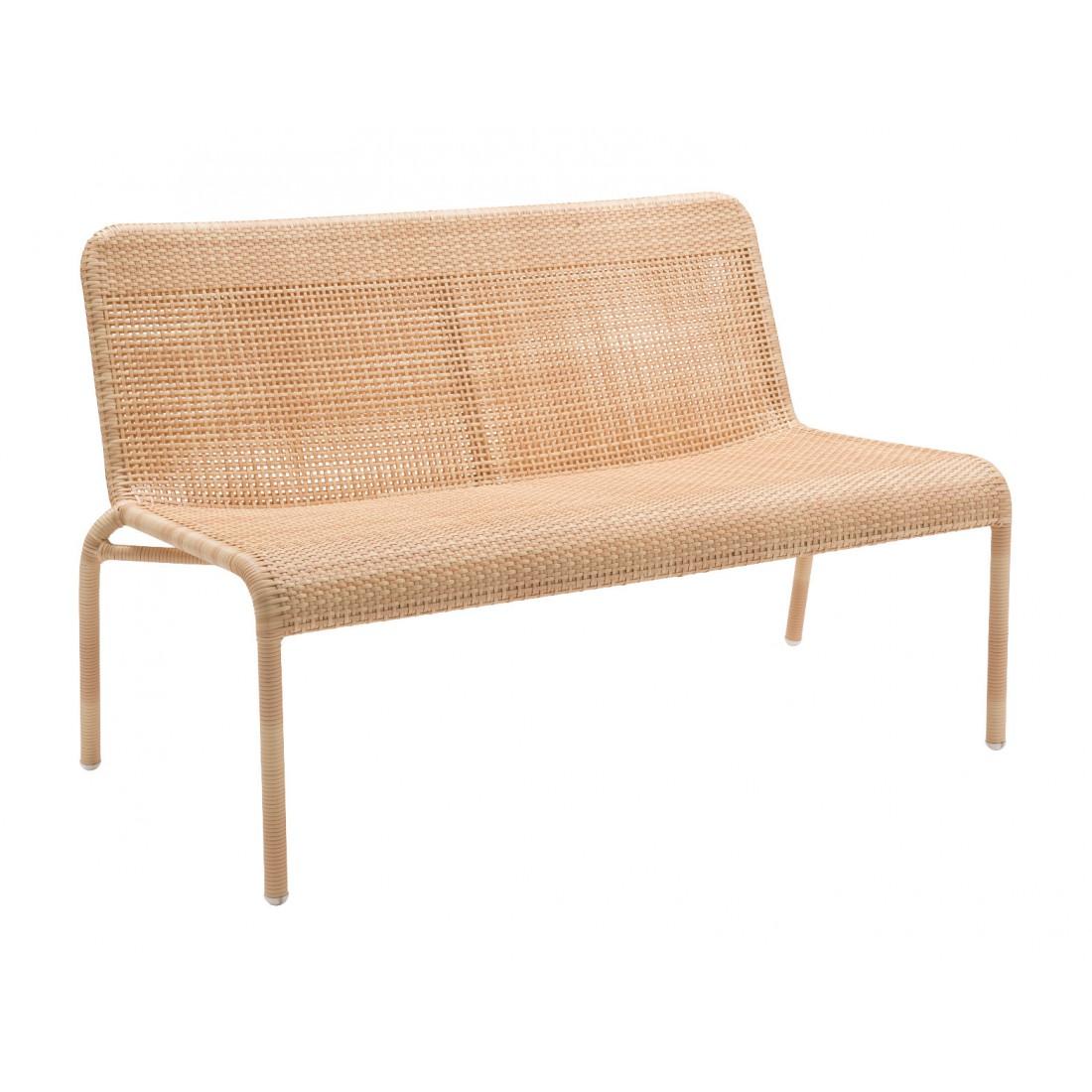 Mid-Century Modern Rattan Braided Resin French Design Outdoor Sofa
