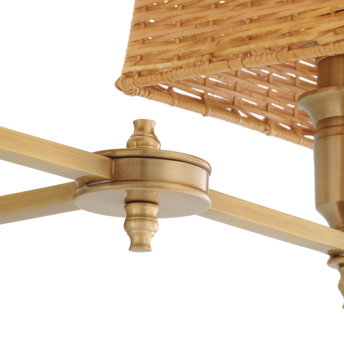 Rattan Brass Double Wall Lamp For Sale 1