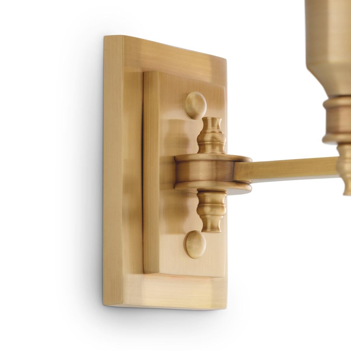 Rattan Brass Double Wall Lamp For Sale 2