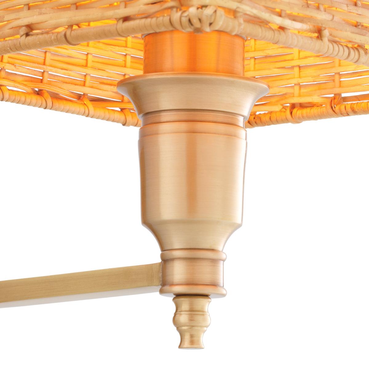 Rattan Brass Single Wall Lamp For Sale 1