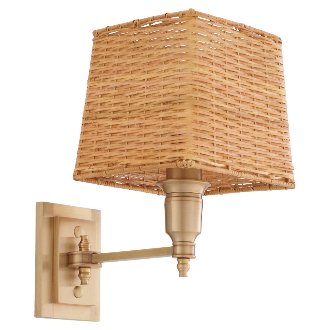 Rattan Brass Single Wall Lamp