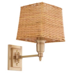 Rattan Brass Single Wall Lamp