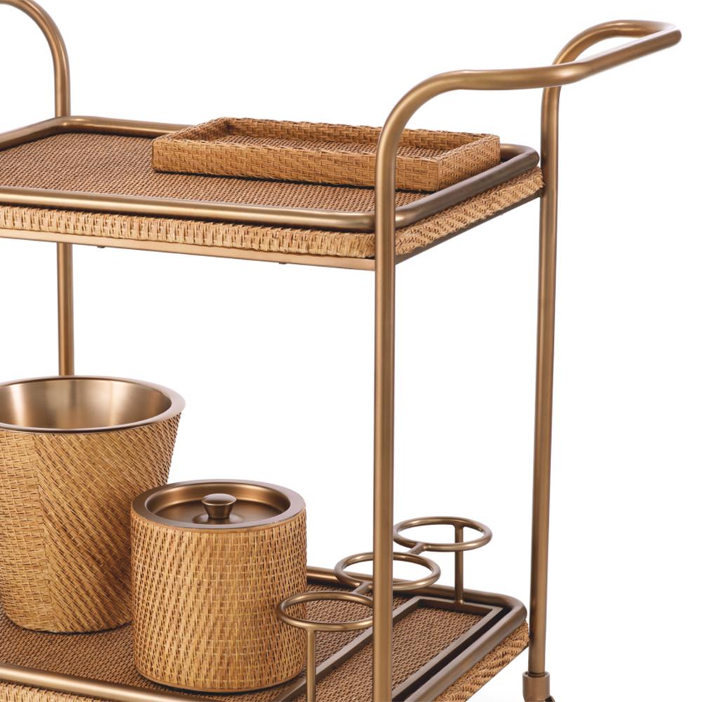 Indien Chariot en rotin et laiton en vente