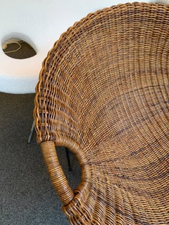 Rattan Bucket Armchairs by Roberto Mango, Italy, 1950s