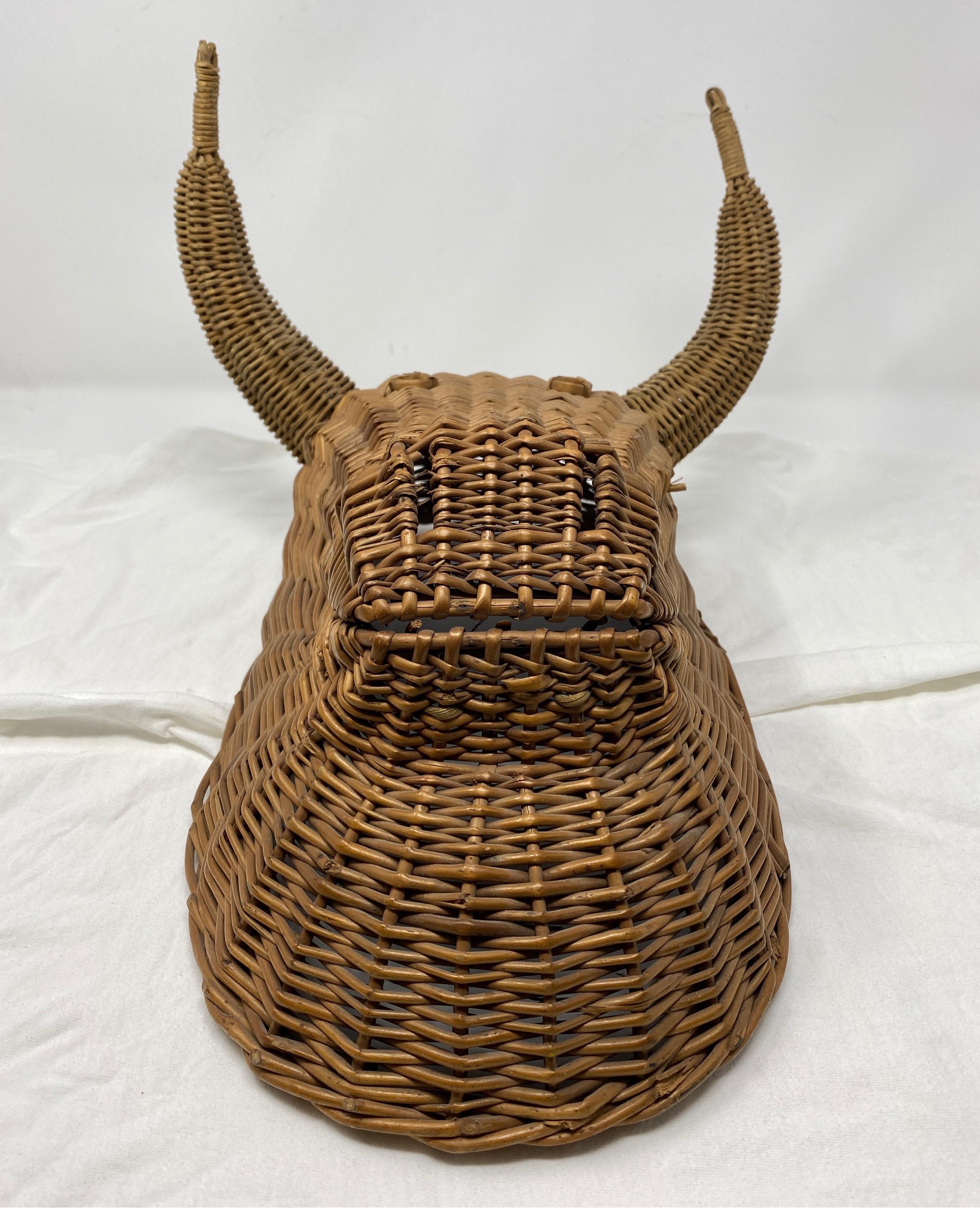 wicker bull head