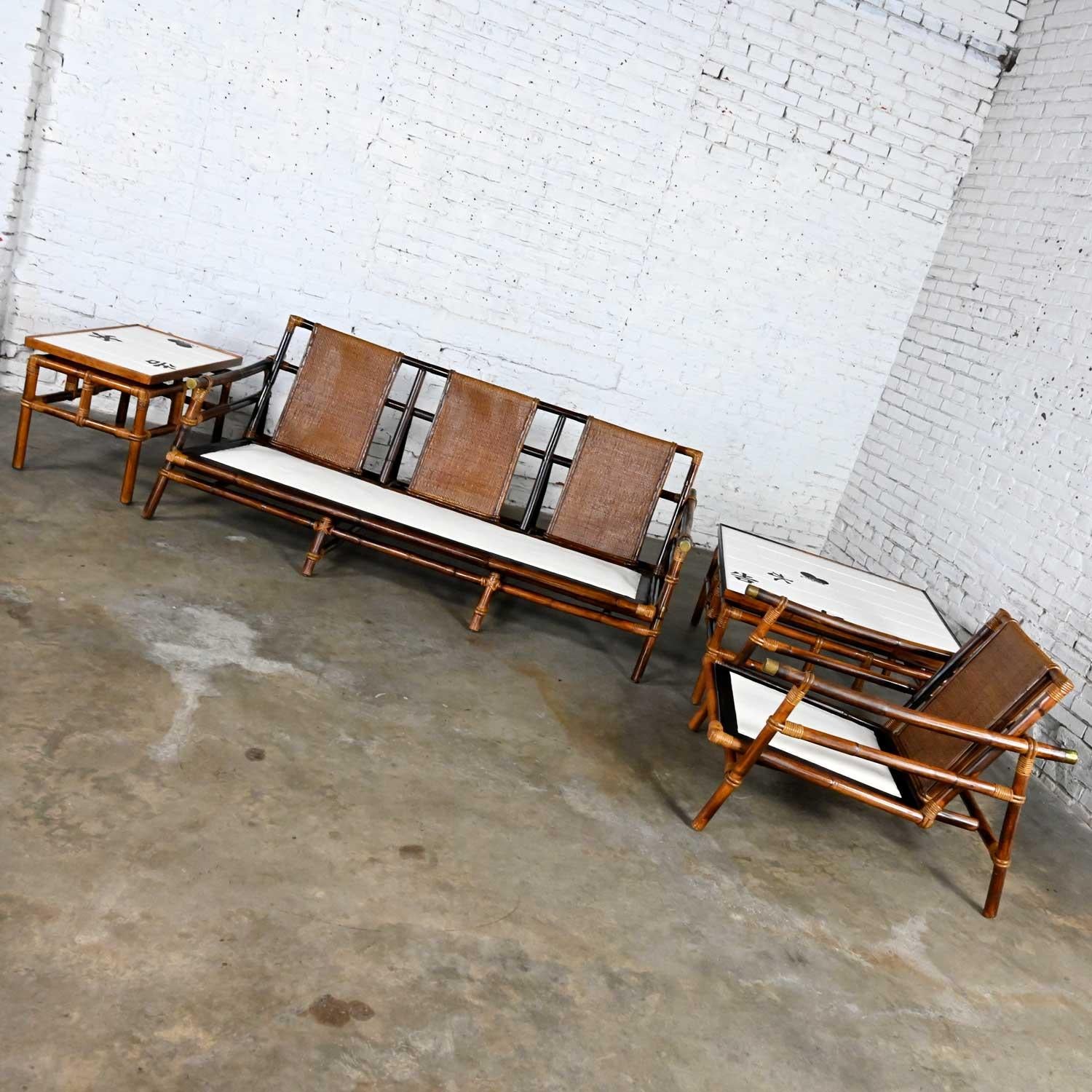Ceramic Rattan Campaign Ficks Reed Far Horizons John Wisner 4 Pc Set Sofa Chair 2 Tables
