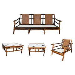 Rattan Campaign Ficks Reed Far Horizons John Wisner 4 Pc Set Sofa Chair 2 Tables