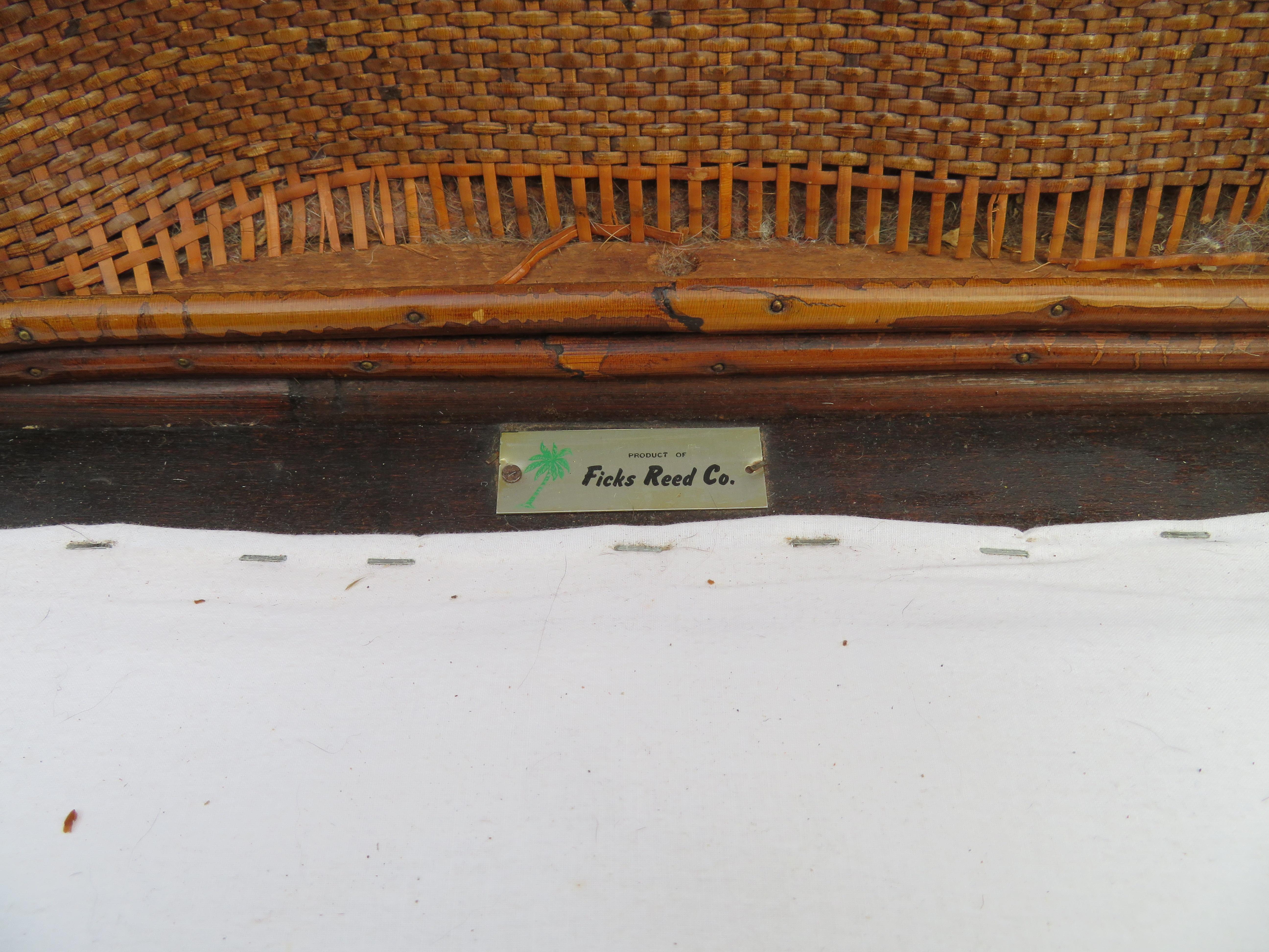 Ficks Reed Far Horizon Kollektion Sofa aus Rattan im Campaign-Stil von John Wisner im Angebot 5