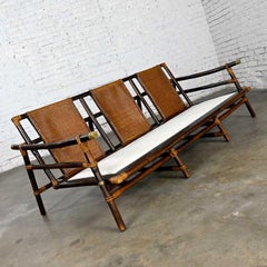 Canapé en rotin de style Campaigner Ficks Reed Far Horizon Collection par John Wisner