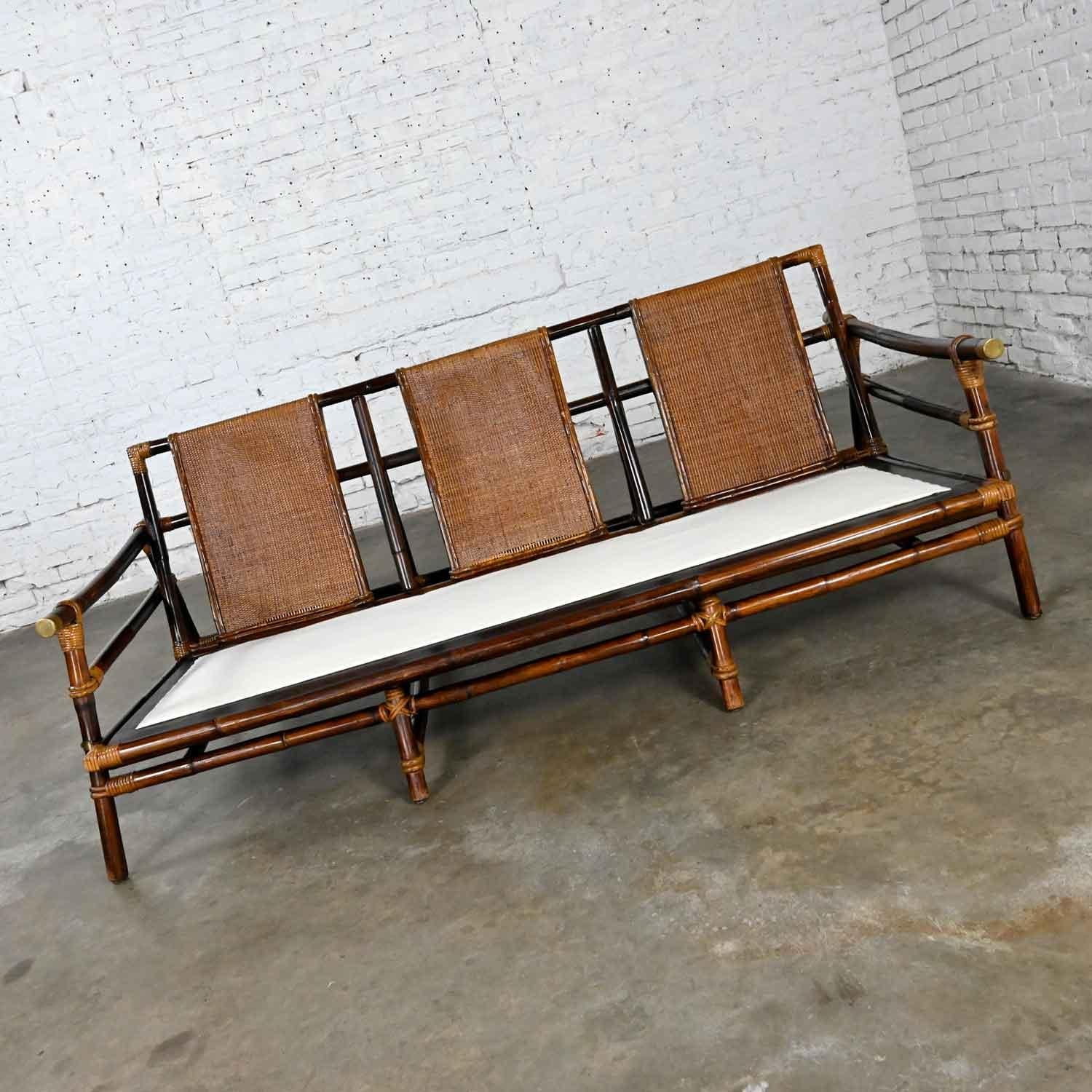 American Rattan Campaign Style Ficks Reed Far Horizon Collection Sofa by John Wisner