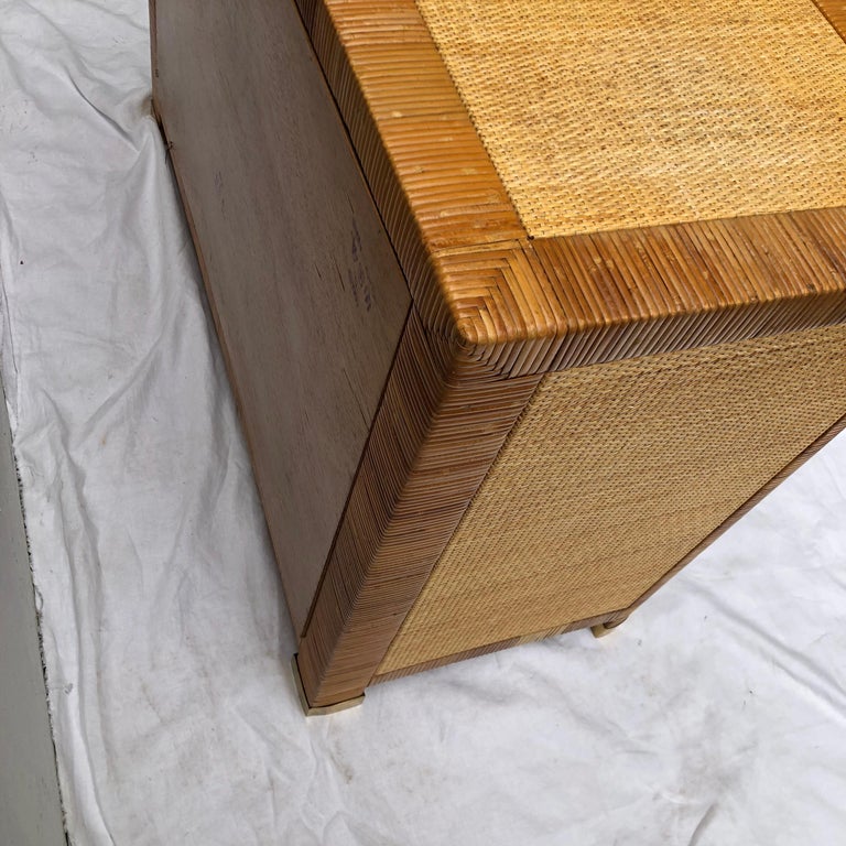 Rattan Cane and Wicker Chest of Drawers by Bielecky Brothers at 1stDibs