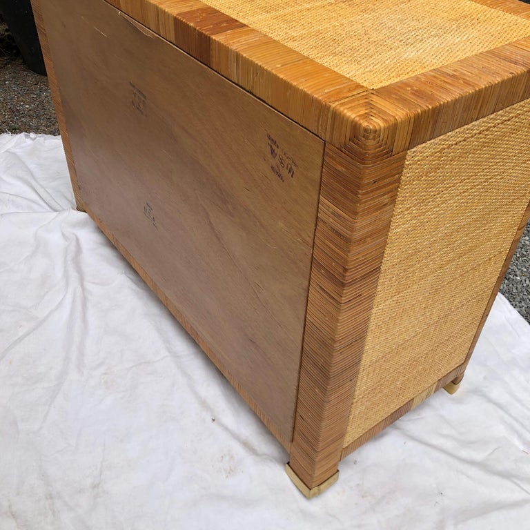 Rattan Cane and Wicker Chest of Drawers by Bielecky Brothers at 1stDibs