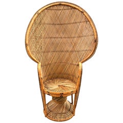 Rattan Cane Armchair Colonial Style, 1950s