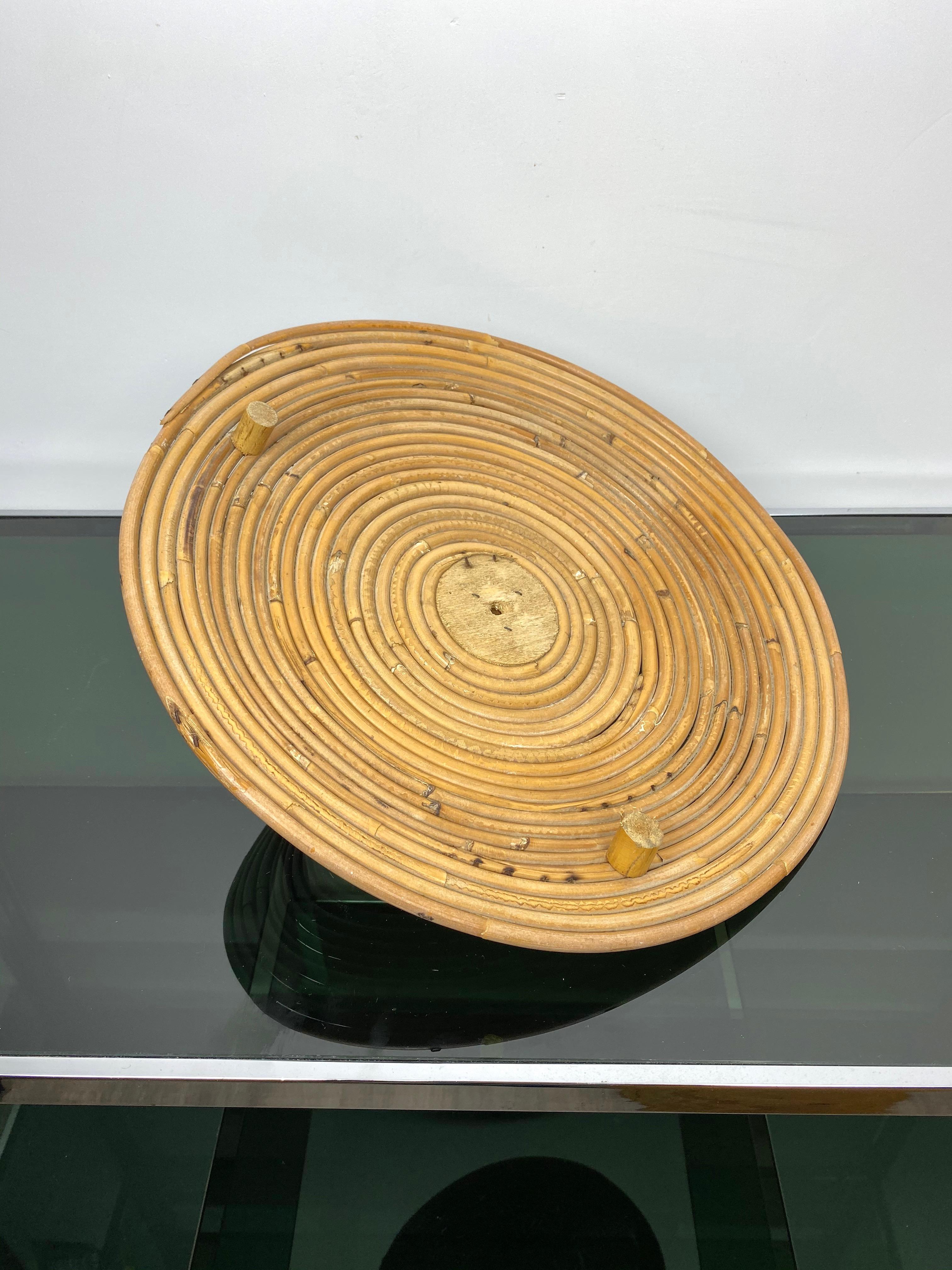 Rattan Cane Bamboo Basket, Italy, 1960s 3