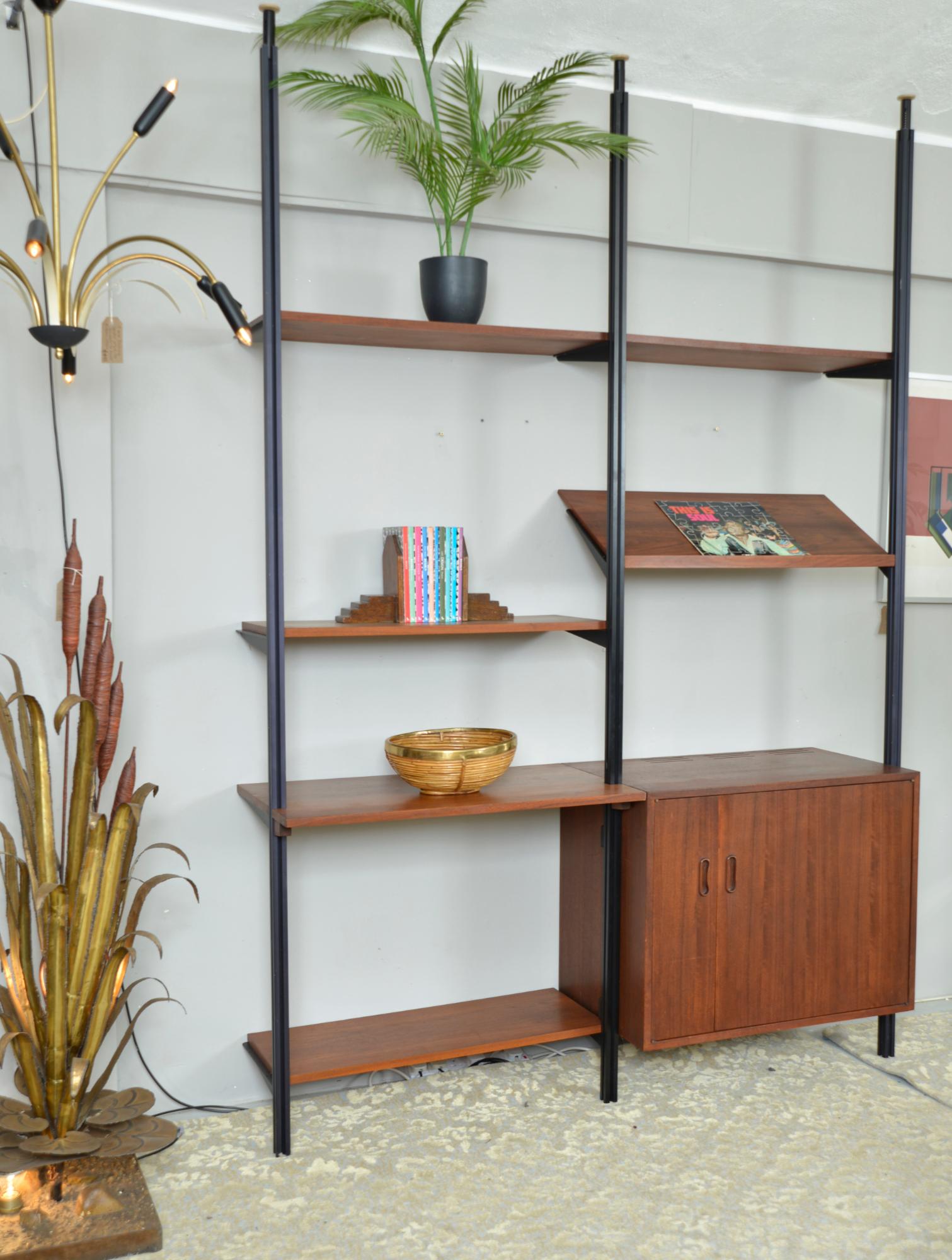 1970s Rattan Cane Brass Basket Centrepiece by Vivai del Sud Italy For Sale 5