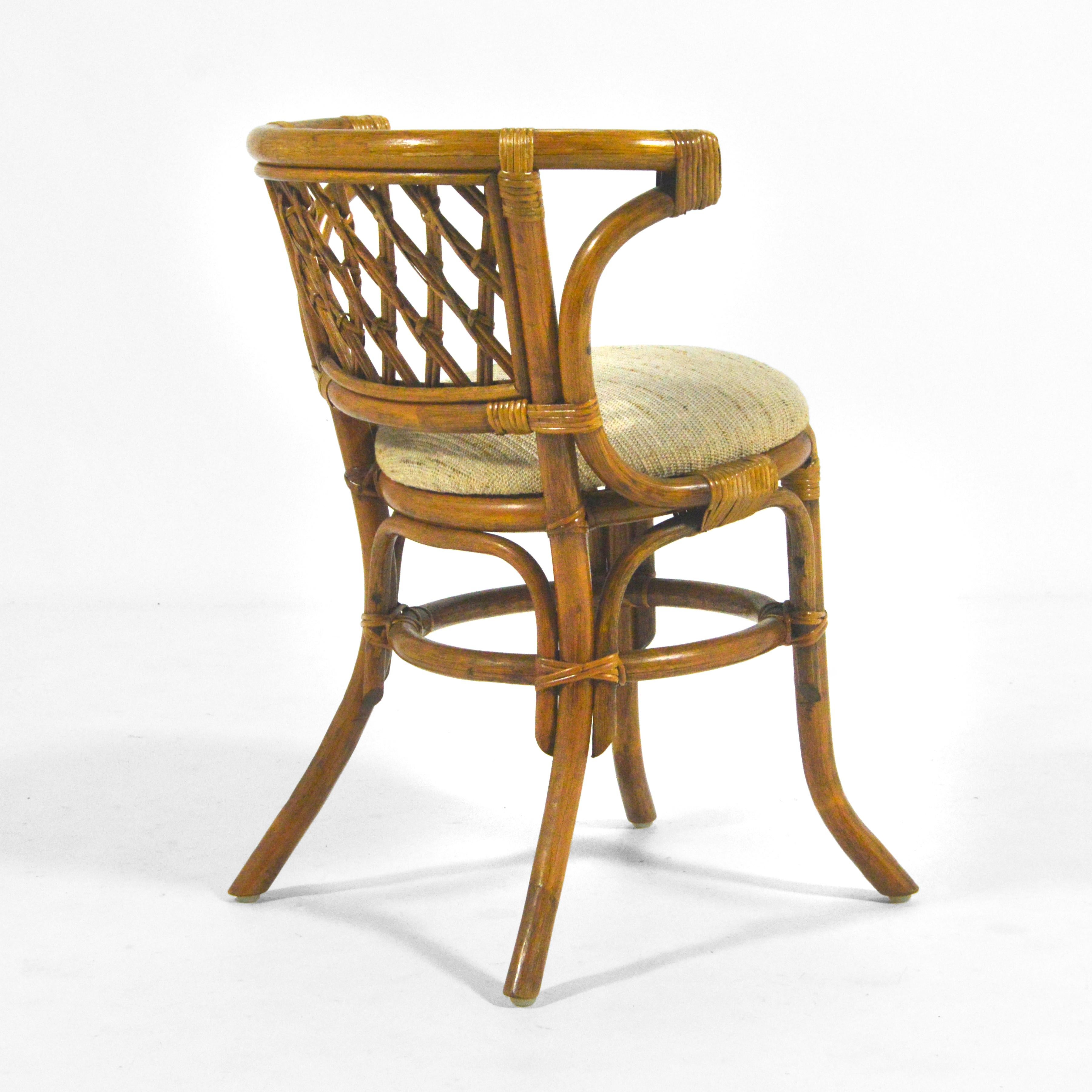 Rattan & Cane Game Table and Chair Set 4