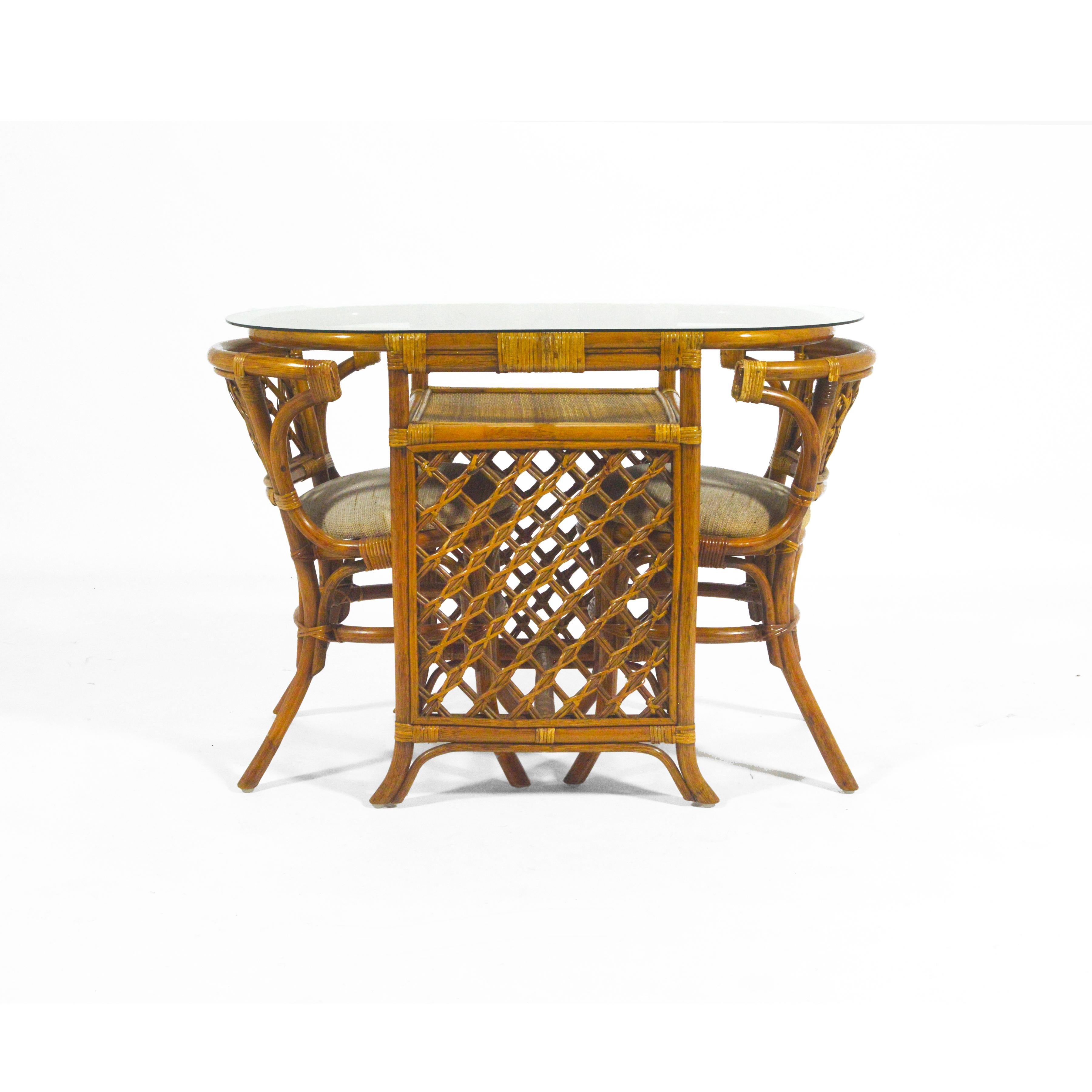 Rattan and Cane Game Table and Chair Set at 1stDibs rattan game table