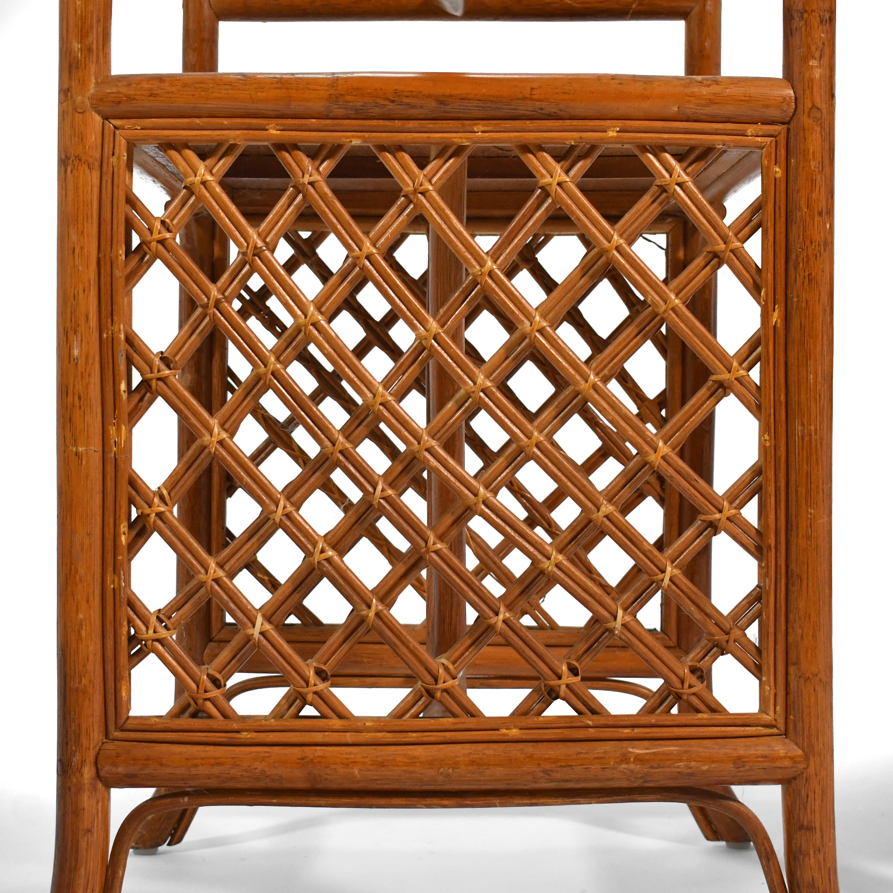 Indonesian Rattan & Cane Game Table and Chair Set