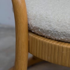 Rattan Cane Wingback Chair in Rare Peacock Shape 1970s