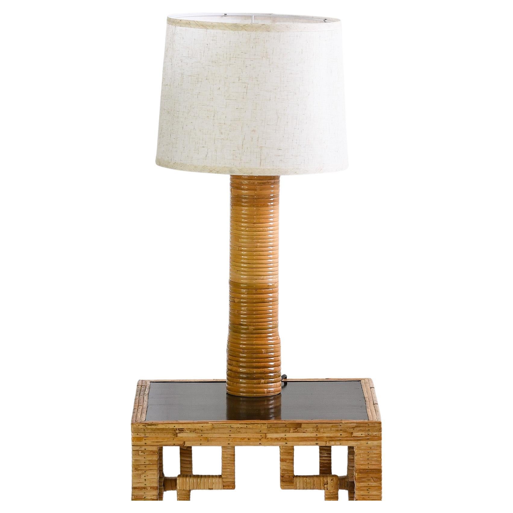 Rattan Cane Wrap Table Lamp
