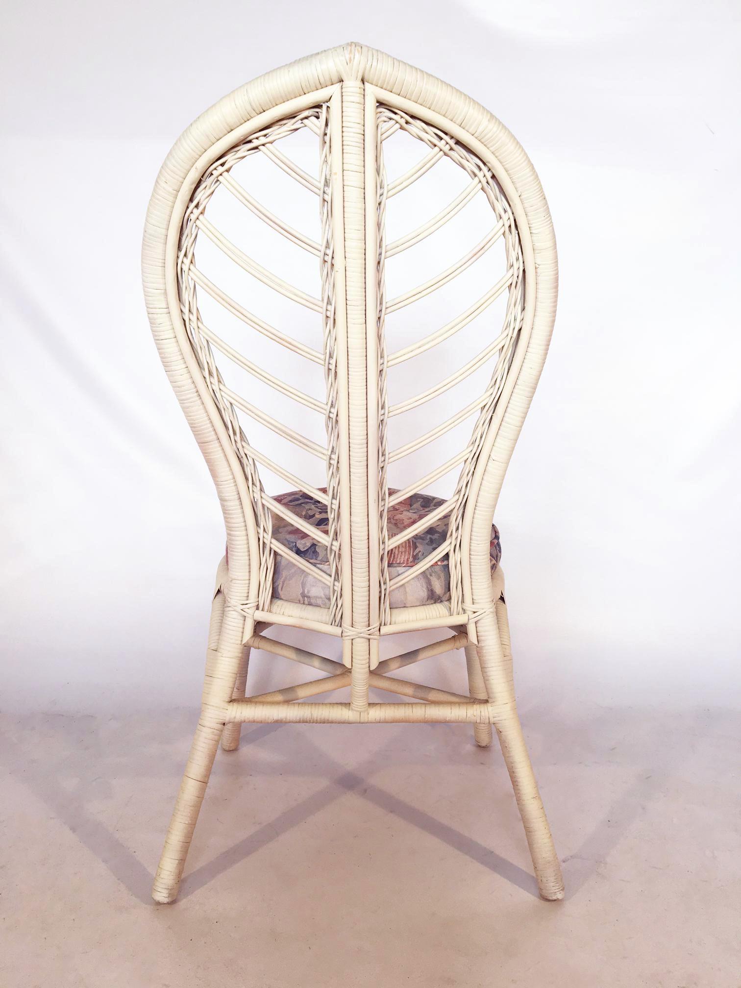 Organic Modern Rattan Cathedral Back Dining Chairs, Set of Six