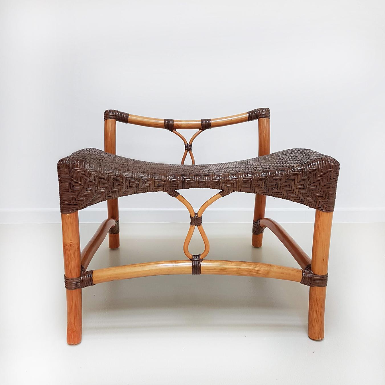 Rattan Chair and Foot Rest by Yuzru Yamakawa, Japan, 1980 1