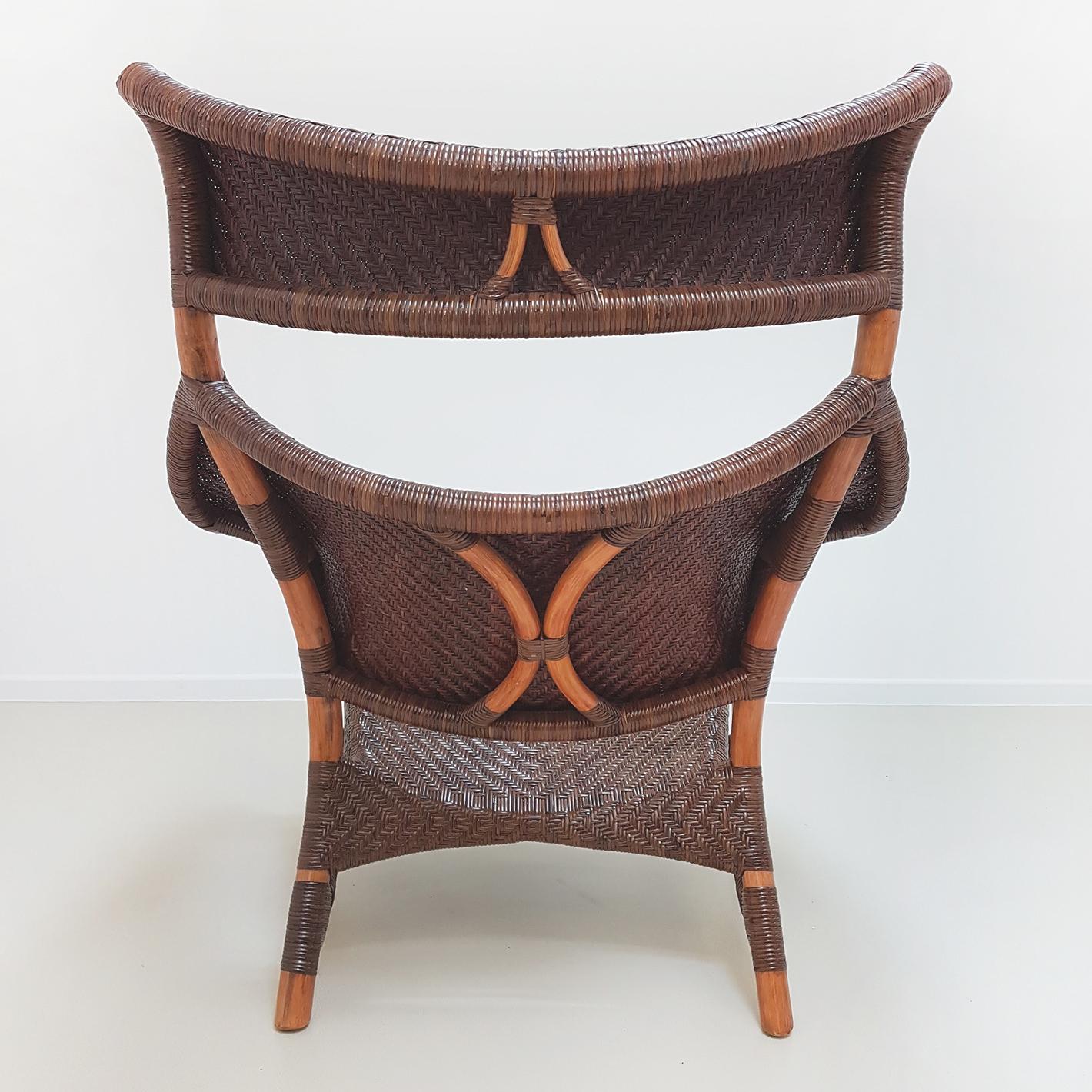 Rattan Chair and Foot Rest by Yuzru Yamakawa, Japan, 1980 3