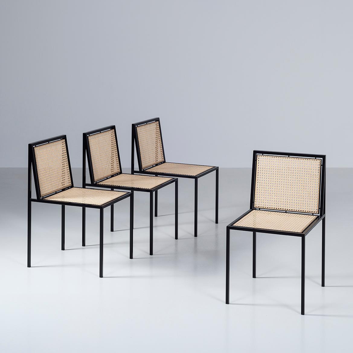 Steel Rattan chair by Shigeru UCHIDA For Sale