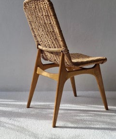 Stuhl aus Rattan, um 1955