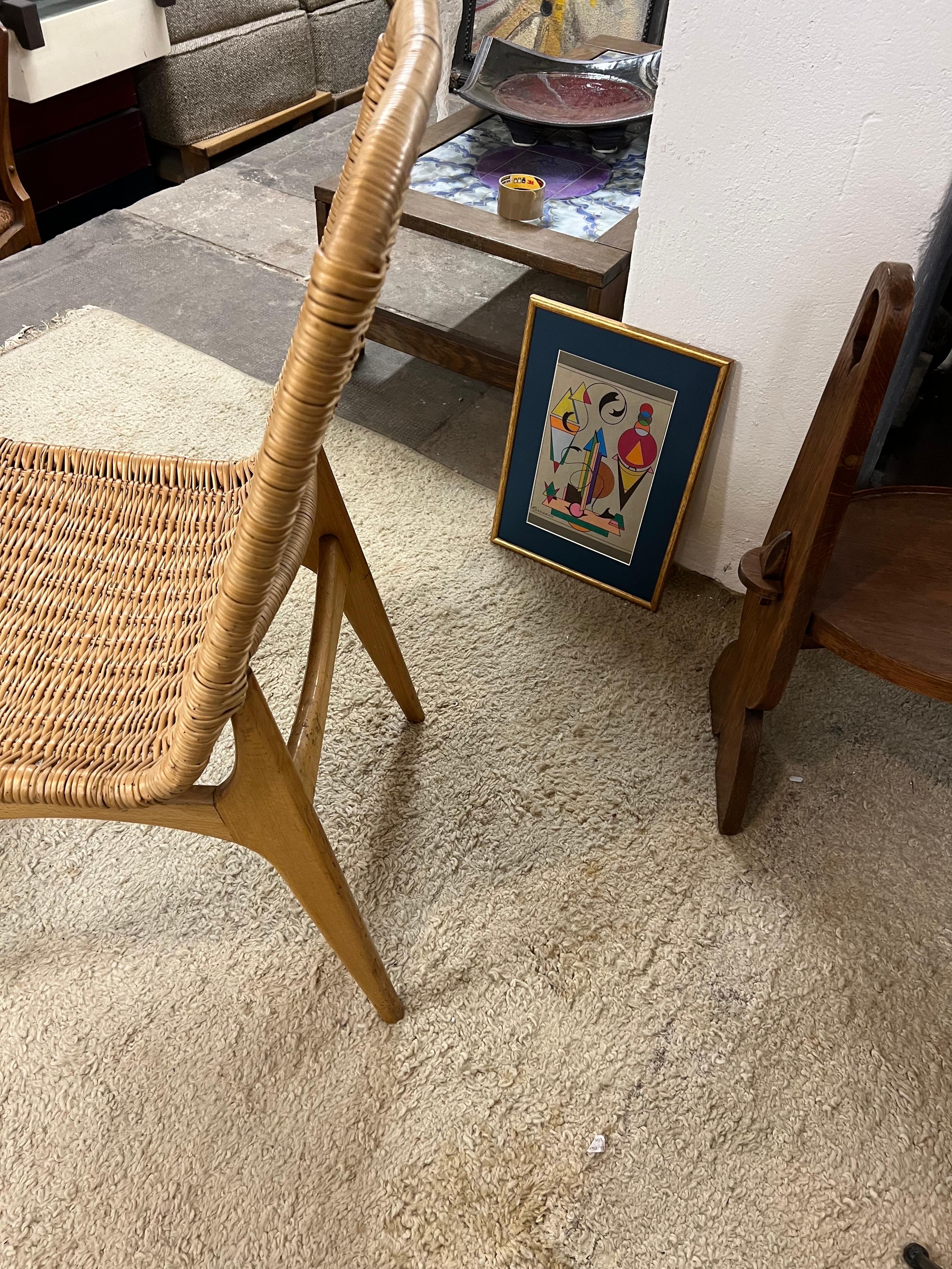 French Rattan Chair, circa 1955 For Sale