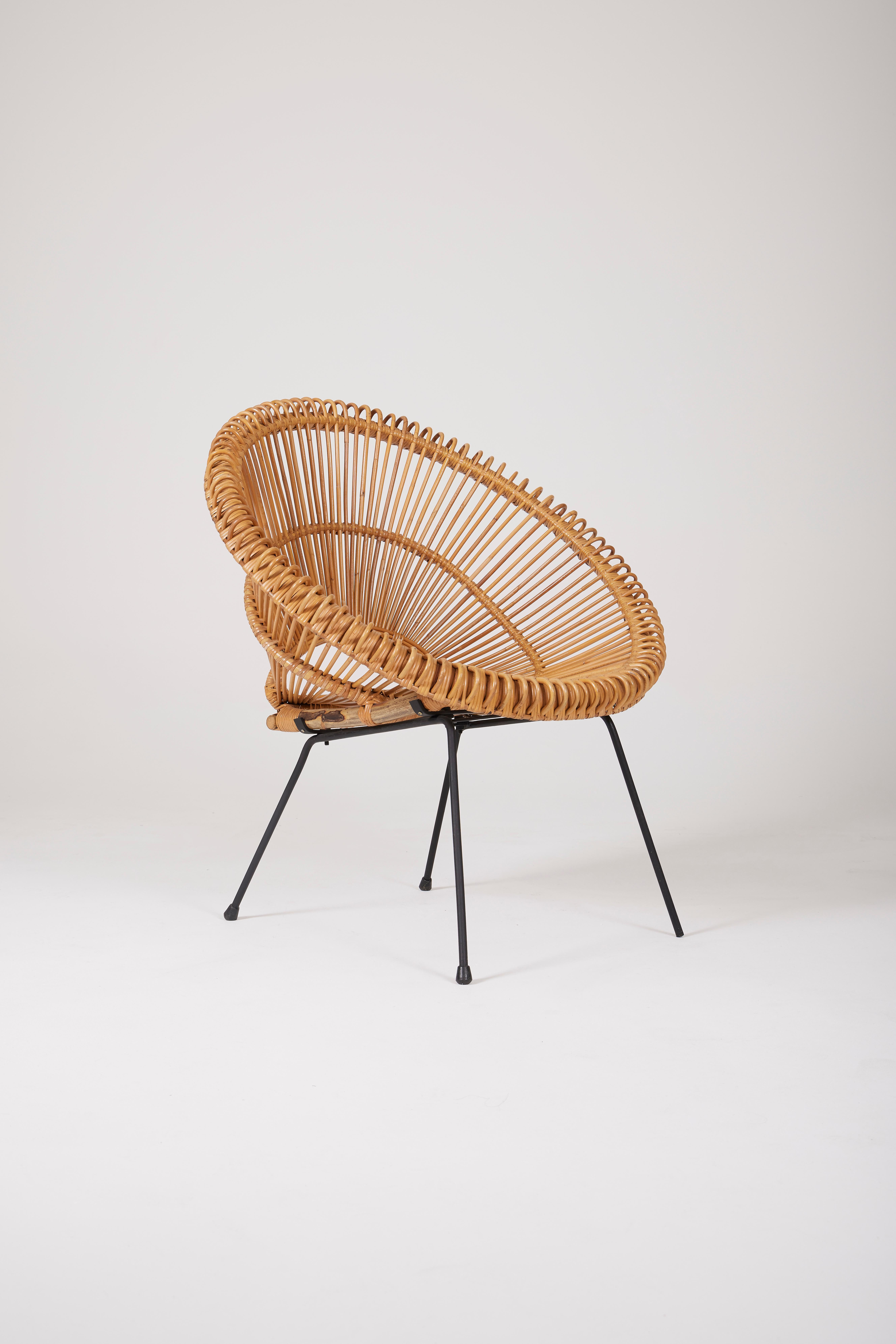 Rattan chair in the style of Janine Abraham, 1950s 6