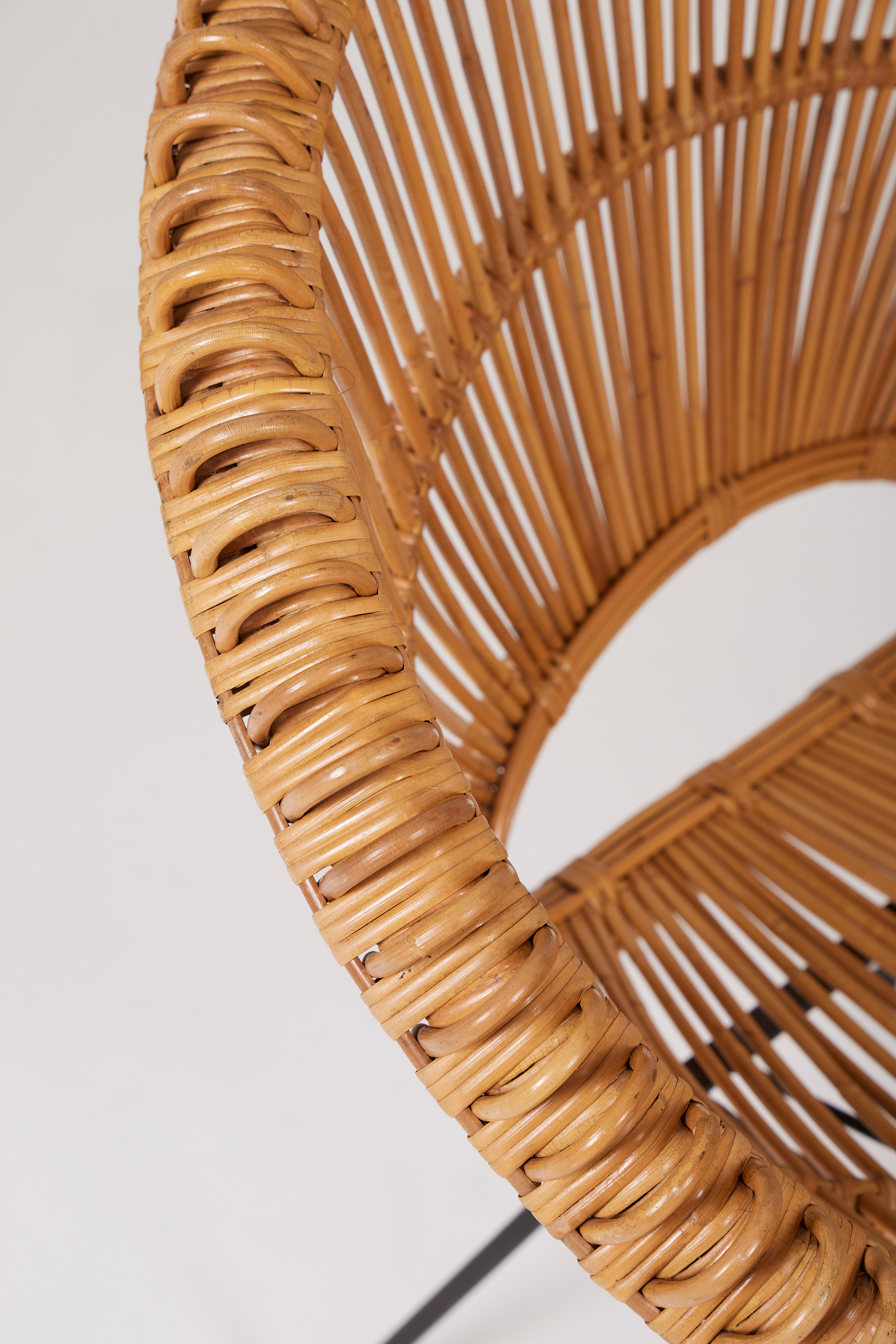Rattan chair in the style of Janine Abraham, 1950s 7
