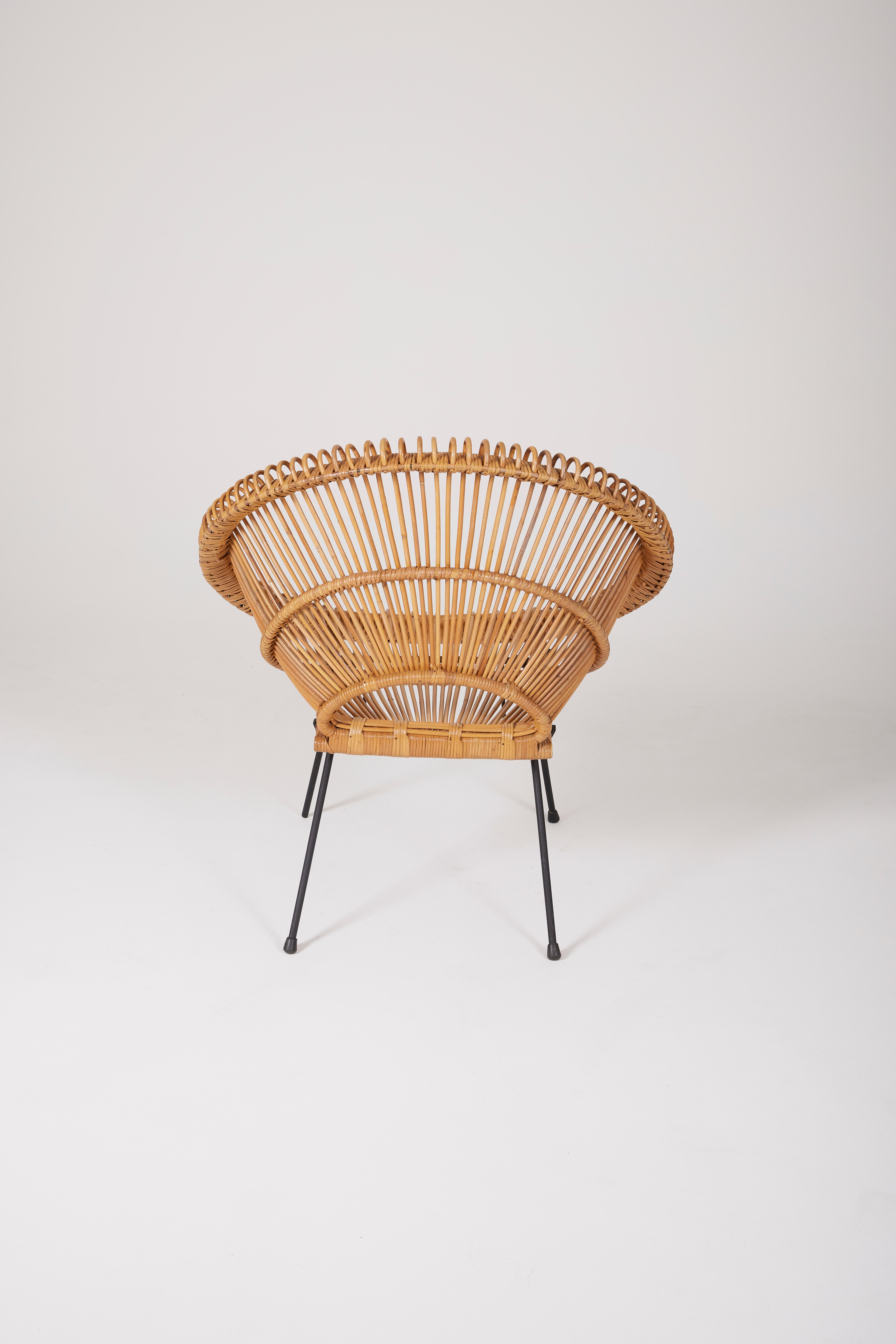 Rattan chair in the style of Janine Abraham, 1950s 2