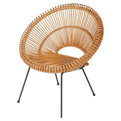 Rattan chair in the style of Janine Abraham, 1950s