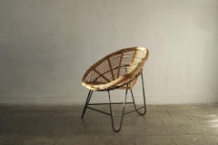 Sedia in rattan  Italia in stile Roberto Mango 1950.